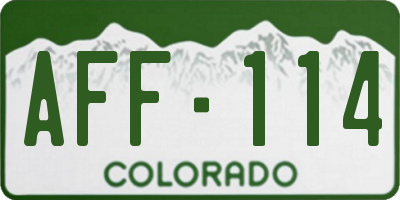 CO license plate AFF114