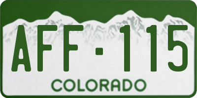 CO license plate AFF115