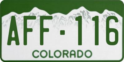 CO license plate AFF116