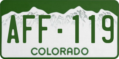 CO license plate AFF119