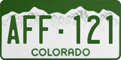 CO license plate AFF121