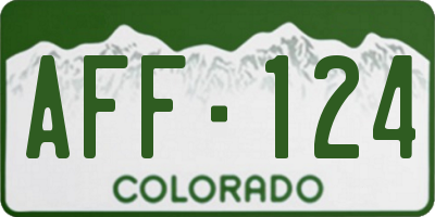 CO license plate AFF124