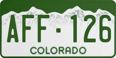 CO license plate AFF126