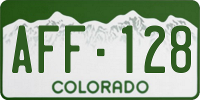 CO license plate AFF128