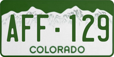 CO license plate AFF129