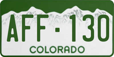 CO license plate AFF130