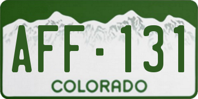 CO license plate AFF131