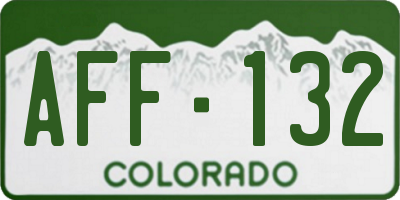 CO license plate AFF132