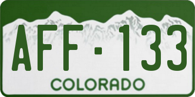 CO license plate AFF133