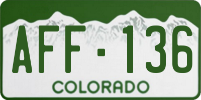 CO license plate AFF136
