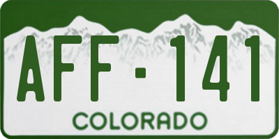 CO license plate AFF141