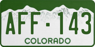 CO license plate AFF143