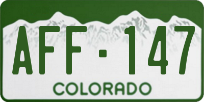 CO license plate AFF147