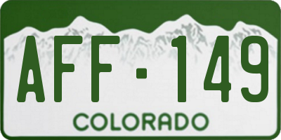 CO license plate AFF149