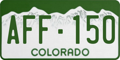 CO license plate AFF150