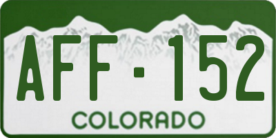 CO license plate AFF152