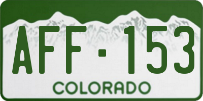 CO license plate AFF153