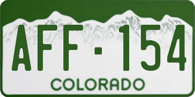 CO license plate AFF154