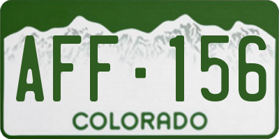 CO license plate AFF156