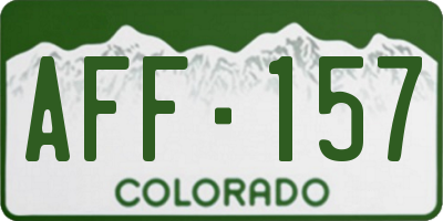 CO license plate AFF157