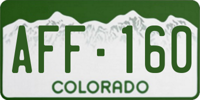 CO license plate AFF160