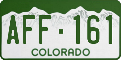CO license plate AFF161