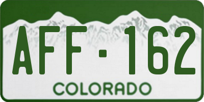 CO license plate AFF162