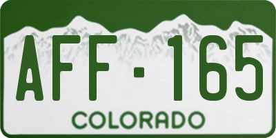 CO license plate AFF165
