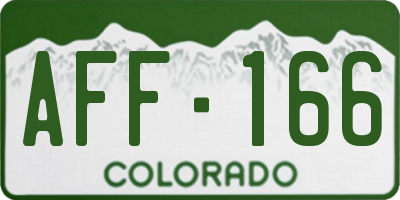 CO license plate AFF166