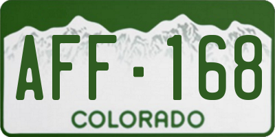 CO license plate AFF168