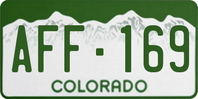 CO license plate AFF169
