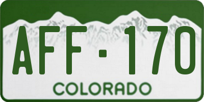 CO license plate AFF170