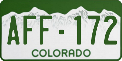 CO license plate AFF172