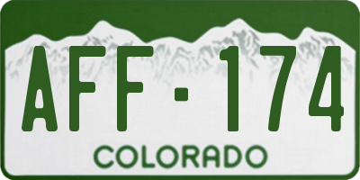 CO license plate AFF174