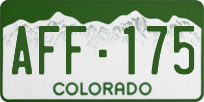CO license plate AFF175