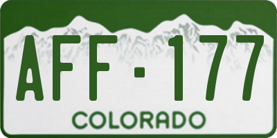 CO license plate AFF177