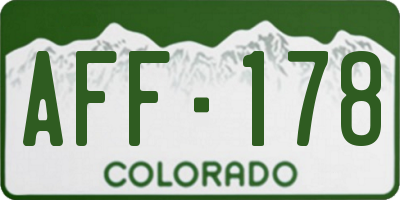 CO license plate AFF178