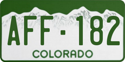 CO license plate AFF182