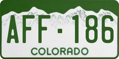 CO license plate AFF186