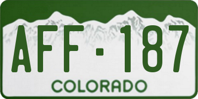 CO license plate AFF187