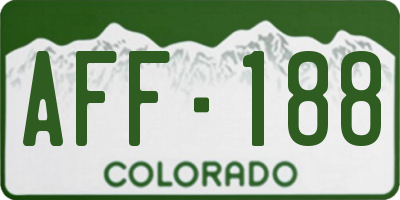CO license plate AFF188