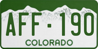 CO license plate AFF190