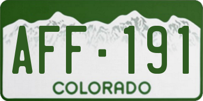 CO license plate AFF191