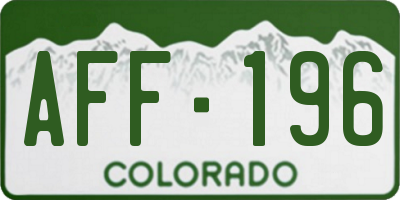 CO license plate AFF196