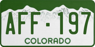 CO license plate AFF197