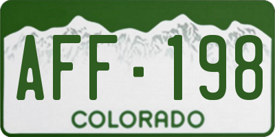 CO license plate AFF198