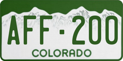 CO license plate AFF200