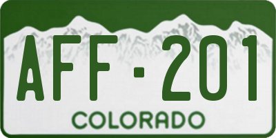 CO license plate AFF201