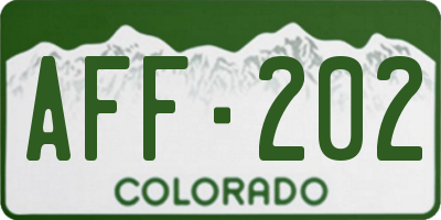 CO license plate AFF202