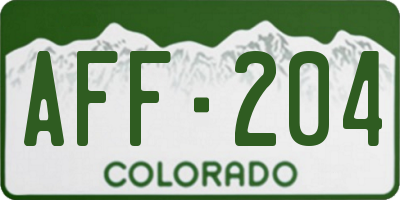 CO license plate AFF204